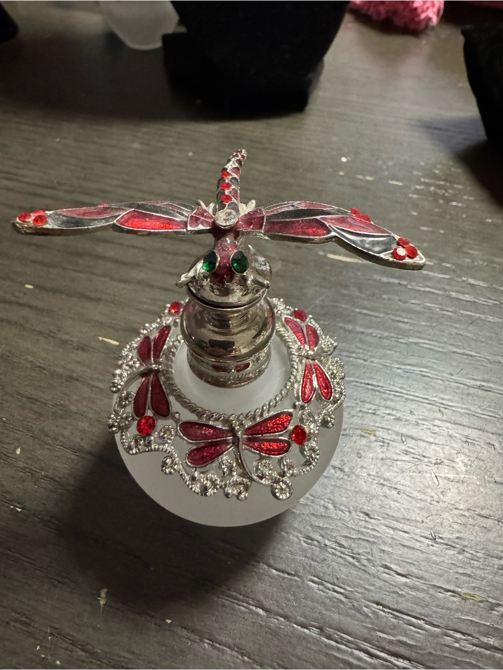 Red dragonfly perfume bottle never used